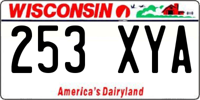 WI license plate 253XYA