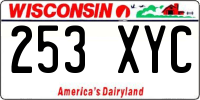 WI license plate 253XYC