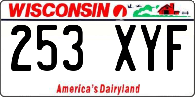 WI license plate 253XYF