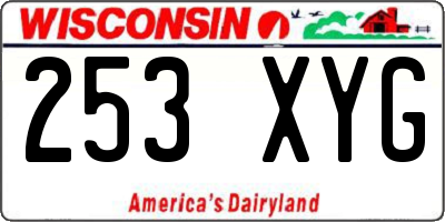 WI license plate 253XYG