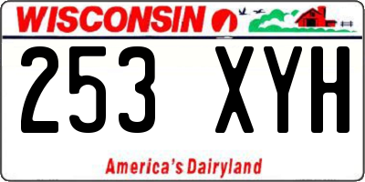 WI license plate 253XYH