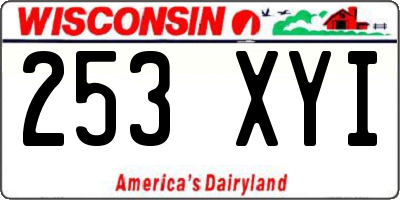 WI license plate 253XYI