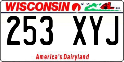 WI license plate 253XYJ
