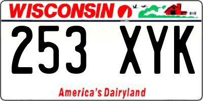 WI license plate 253XYK