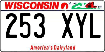 WI license plate 253XYL
