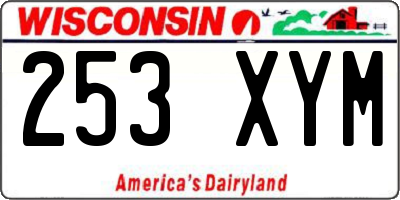 WI license plate 253XYM