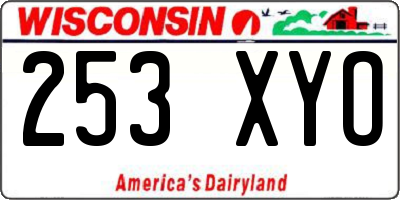 WI license plate 253XYO