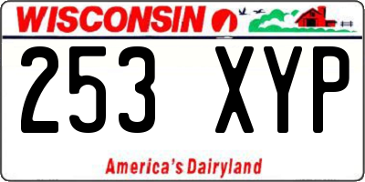 WI license plate 253XYP