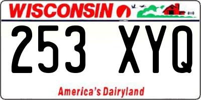 WI license plate 253XYQ