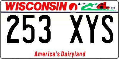 WI license plate 253XYS