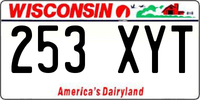 WI license plate 253XYT