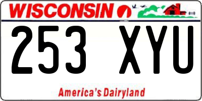 WI license plate 253XYU