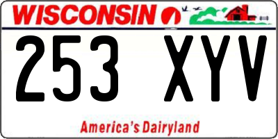 WI license plate 253XYV