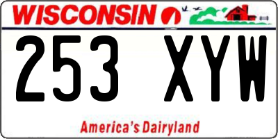 WI license plate 253XYW