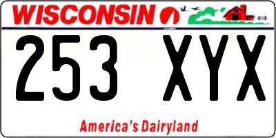 WI license plate 253XYX