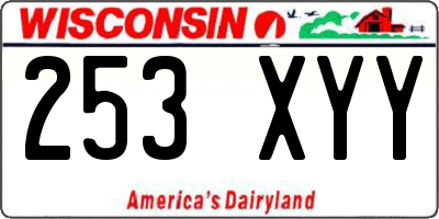 WI license plate 253XYY