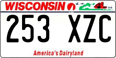 WI license plate 253XZC