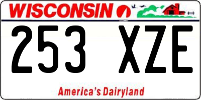 WI license plate 253XZE