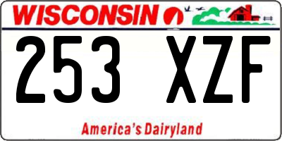 WI license plate 253XZF