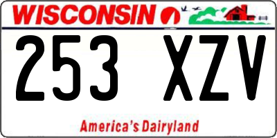 WI license plate 253XZV