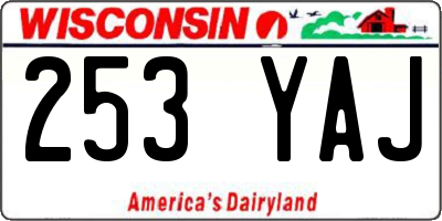 WI license plate 253YAJ