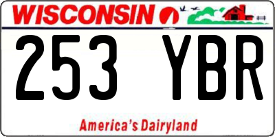 WI license plate 253YBR