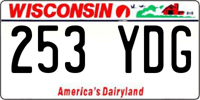 WI license plate 253YDG