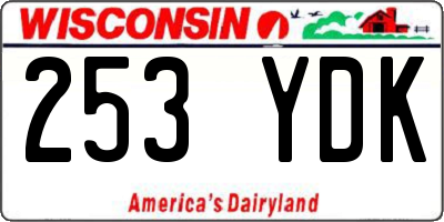 WI license plate 253YDK