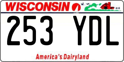 WI license plate 253YDL