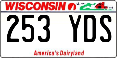 WI license plate 253YDS