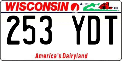 WI license plate 253YDT