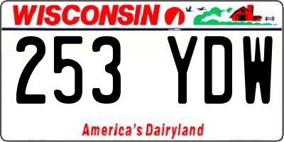 WI license plate 253YDW