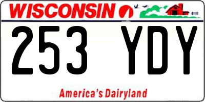 WI license plate 253YDY