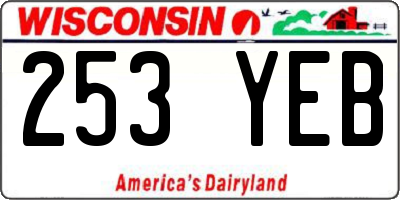 WI license plate 253YEB