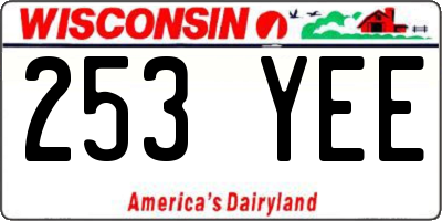 WI license plate 253YEE