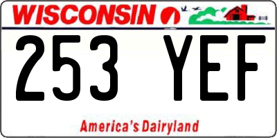 WI license plate 253YEF