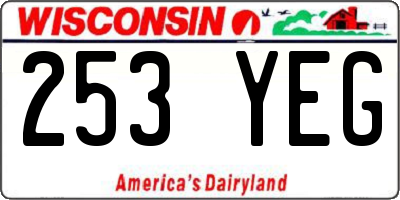 WI license plate 253YEG