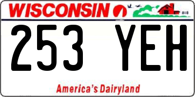 WI license plate 253YEH