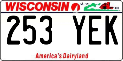 WI license plate 253YEK