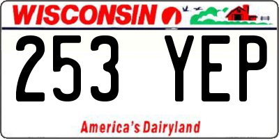 WI license plate 253YEP