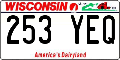 WI license plate 253YEQ