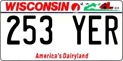 WI license plate 253YER