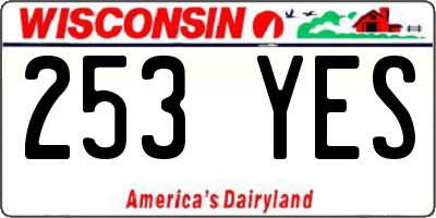 WI license plate 253YES