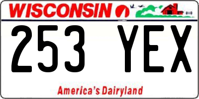 WI license plate 253YEX