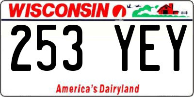 WI license plate 253YEY