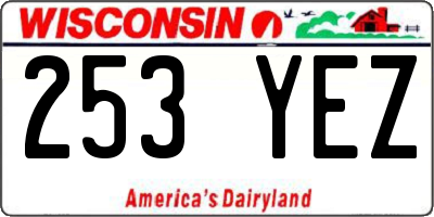 WI license plate 253YEZ