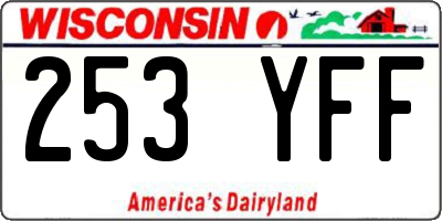 WI license plate 253YFF