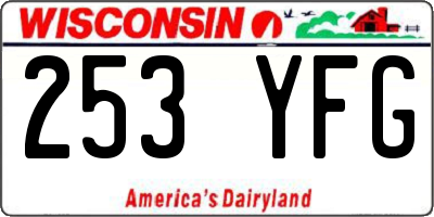 WI license plate 253YFG