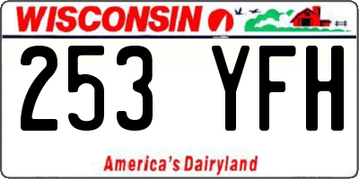 WI license plate 253YFH