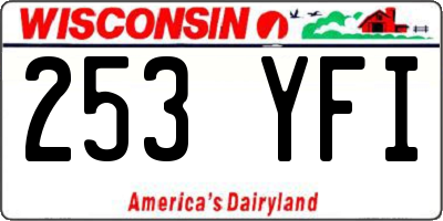 WI license plate 253YFI